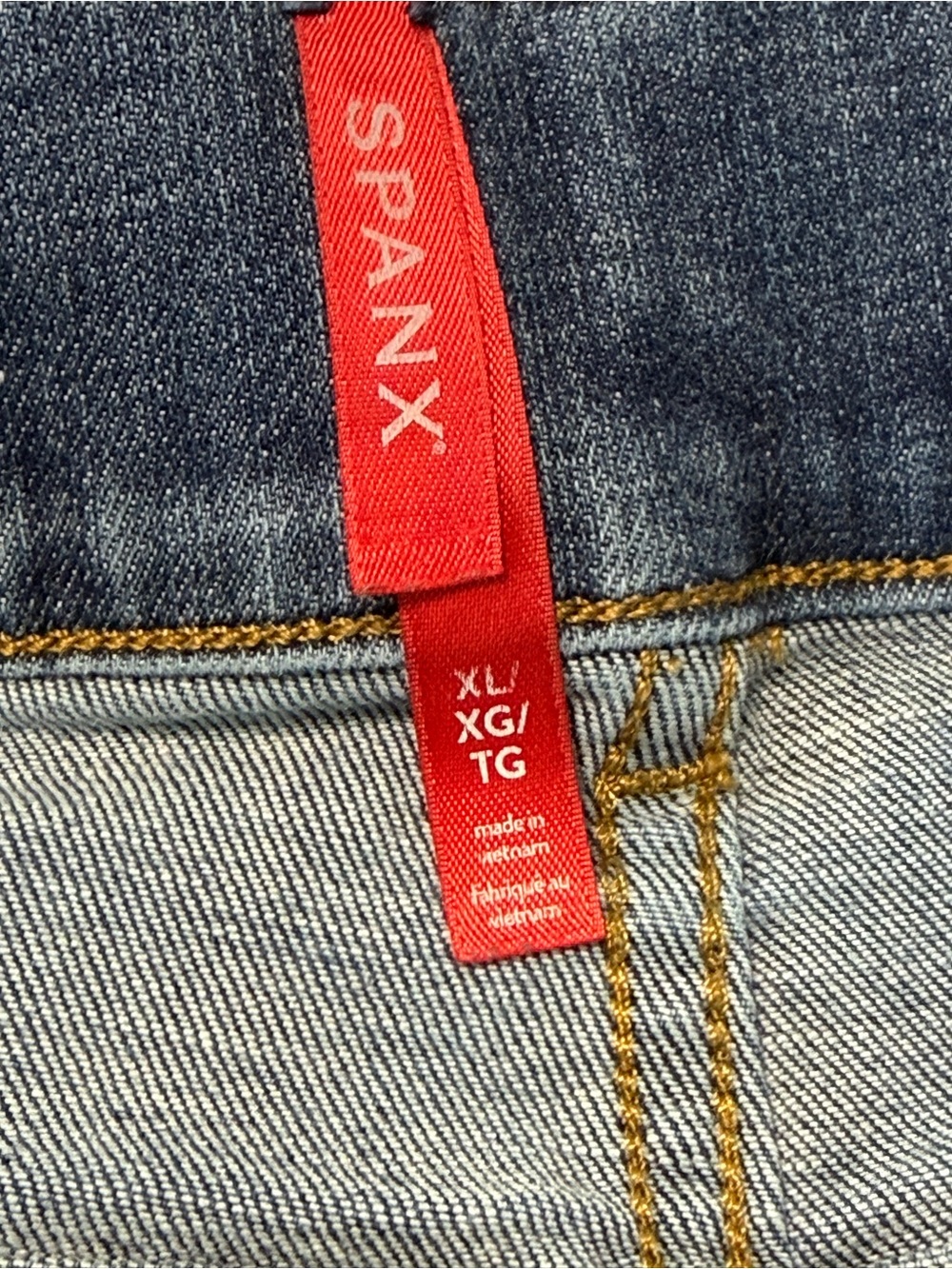 Spanx High Rise Cropped Wide Leg Jeans Blue Wash Women Size XL - Picture 6 of 13